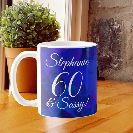 Elegant Royal Blue 60 en Sassy Birthday Koffiemok