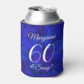 Elegant Royal Blue 60 en Sassy Birthday Party Blikjeskoeler (Blikje Voorkant)