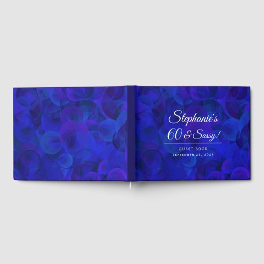 Elegant Royal Blue 60 en Sassy Birthday Party Gastenboek (Volledig)