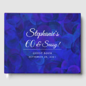 Elegant Royal Blue 60 en Sassy Birthday Party Gastenboek (Voorkant)