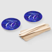 Elegant Royal Blue 60 en Sassy Birthday Party Handwaaier (Niet-gemonteerd)