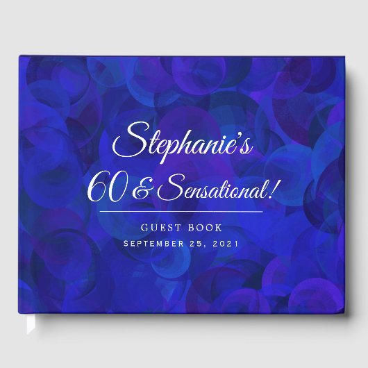 Elegant Royal Blue 60 en Sensational Birthday Gastenboek (Voorkant)