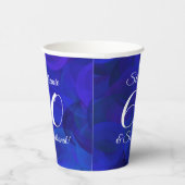 Elegant Royal Blue 60 en Sensational Birthday Papieren Bekers (Rechts)