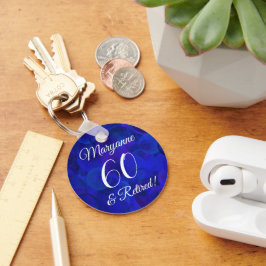 Elegant Royal Blue 60 & Pensioen Sleutelhanger