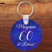 Elegant Royal Blue 60 & Pensioen Sleutelhanger (Voorkant)