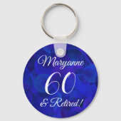 Elegant Royal Blue 60 & Pensioen Sleutelhanger (Achterkant)