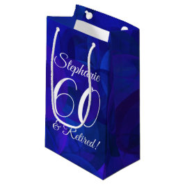 Elegant Royal Blue 60 & Retirement Party Klein Cadeauzakje