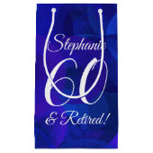 Elegant Royal Blue 60 & Retirement Party Klein Cadeauzakje (Voorkant)