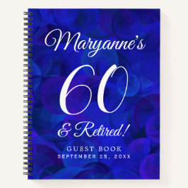 Elegant Royal Blue 60 & Retirement Party Notitieboek