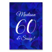 Elegant Royal Blue 60 & Sassy Birthday Party Kaart (Achterkant)