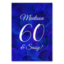 Elegant Royal Blue 60 & Sassy Birthday Party Kaart