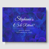 Elegant Royal Blue 65 en gepensioneerd verjaardags Gastenboek (Voorkant)