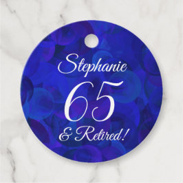 Elegant Royal Blue 65 en Pensioen Bedankjes Labels