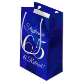 Elegant Royal Blue 65 & Gepensioneerd Pensioenfees Klein Cadeauzakje (Achterkant Gekanteld)