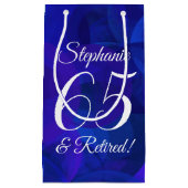 Elegant Royal Blue 65 & Gepensioneerd Pensioenfees Klein Cadeauzakje (Voorkant)