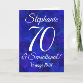 Elegant Royal Blue 70 en Sensational Birthday Kaart
