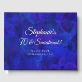 Elegant Royal Blue 70 & Sensational Birthday Party Gastenboek (Voorkant)