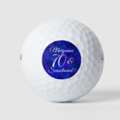 Elegant Royal Blue 70 & Sensational Birthday Party Golfballen (Voorkant)