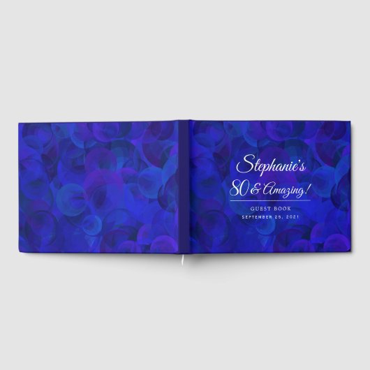 Elegant Royal Blue 80 & Amazing Birthday Party Gastenboek (Volledig)