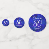 Elegant Royal Blue 80 en Amazing Birthday Party Confetti (Achterkanten)