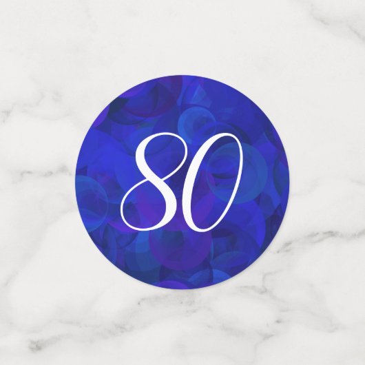 Elegant Royal Blue 80 en Amazing Birthday Party Confetti (Kleine voorkant)