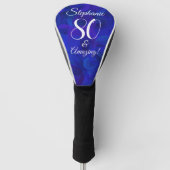 Elegant Royal Blue 80 en Amazing Birthday Party Golfheadcover (Voorkant)