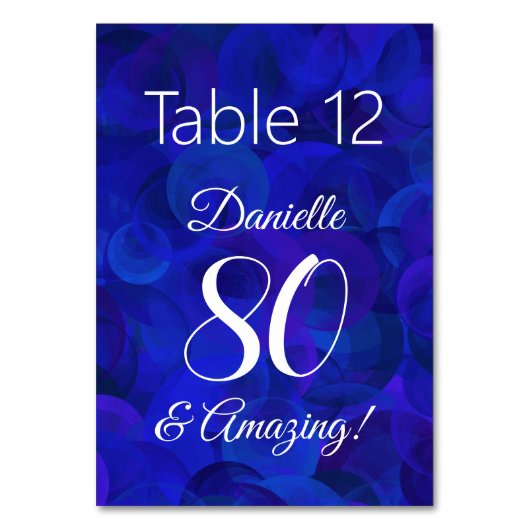Elegant Royal Blue 80 en Amazing Birthday Party Kaart (Achterkant)