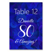 Elegant Royal Blue 80 en Amazing Birthday Party Kaart (Voorkant)