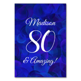 Elegant Royal Blue 80 en Amazing Birthday Party Kaart