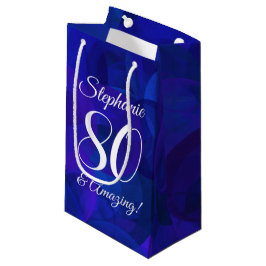 Elegant Royal Blue 80 en Amazing Birthday Party Klein Cadeauzakje