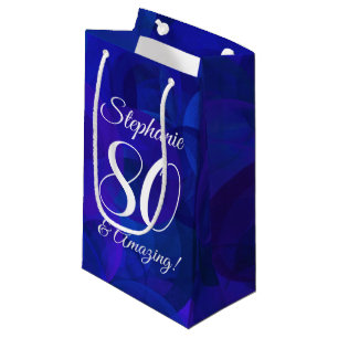 Elegant Royal Blue 80 en Amazing Birthday Party Klein Cadeauzakje