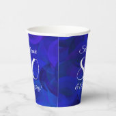 Elegant Royal Blue 80 en Amazing Birthday Party Papieren Bekers (Rechts)