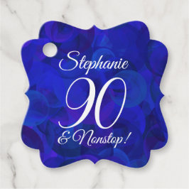 Elegant Royal Blue 90 en Amazing Birthday Party Bedankjes Labels