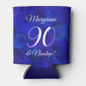 Elegant Royal Blue 90 en Nonstop Birthday Party Blikjeskoeler (Voorkant)