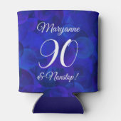 Elegant Royal Blue 90 en Nonstop Birthday Party Blikjeskoeler (Achterkant)