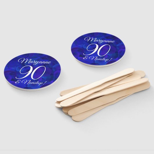 Elegant Royal Blue 90 en Nonstop Birthday Party Handwaaier (Niet-gemonteerd)