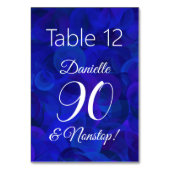 Elegant Royal Blue 90 en Nonstop Birthday Party Kaart (Achterkant)