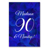 Elegant Royal Blue 90 en Nonstop Birthday Party Kaart (Achterkant)