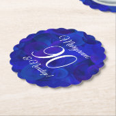 Elegant Royal Blue 90 en Nonstop Birthday Party Kartonnen Onderzetters (Gekanteld)