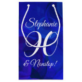 Elegant Royal Blue 90 en Nonstop Birthday Party Klein Cadeauzakje (Achterkant)