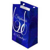 Elegant Royal Blue 90 en Nonstop Birthday Party Klein Cadeauzakje (Achterkant Gekanteld)