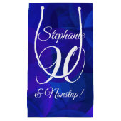 Elegant Royal Blue 90 en Nonstop Birthday Party Klein Cadeauzakje (Voorkant)