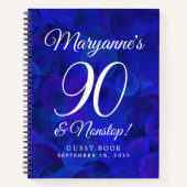 Elegant Royal Blue 90 en Nonstop Birthday Party Notitieboek (Voorkant)