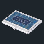 Elegant Royal Blue Abstract Visitekaarthouder<br><div class="desc">Elegant en professioneel visitekaartje hoesje in blauw en goud.</div>