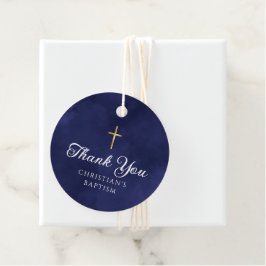 Elegant Royal Blue Baptism Boy Hartelijk dank Bedankjes Labels