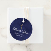 Elegant Royal Blue Baptism Boy Hartelijk dank Bedankjes Labels (In situ)