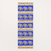 Elegant Royal Blue Batik Tribal Indian Elephants Yogamat (Achterkant)