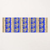 Elegant Royal Blue Batik Tribal Indian Elephants Yogamat (Voorkant (horizontaal))