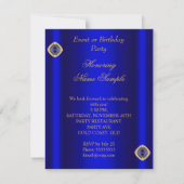 Elegant Royal Blue beige Gold Birthday Party 2 Kaart (Achterkant)