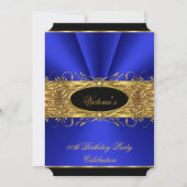 Elegant Royal Blue Black Birthday Party 2 Kaart (Voorkant)